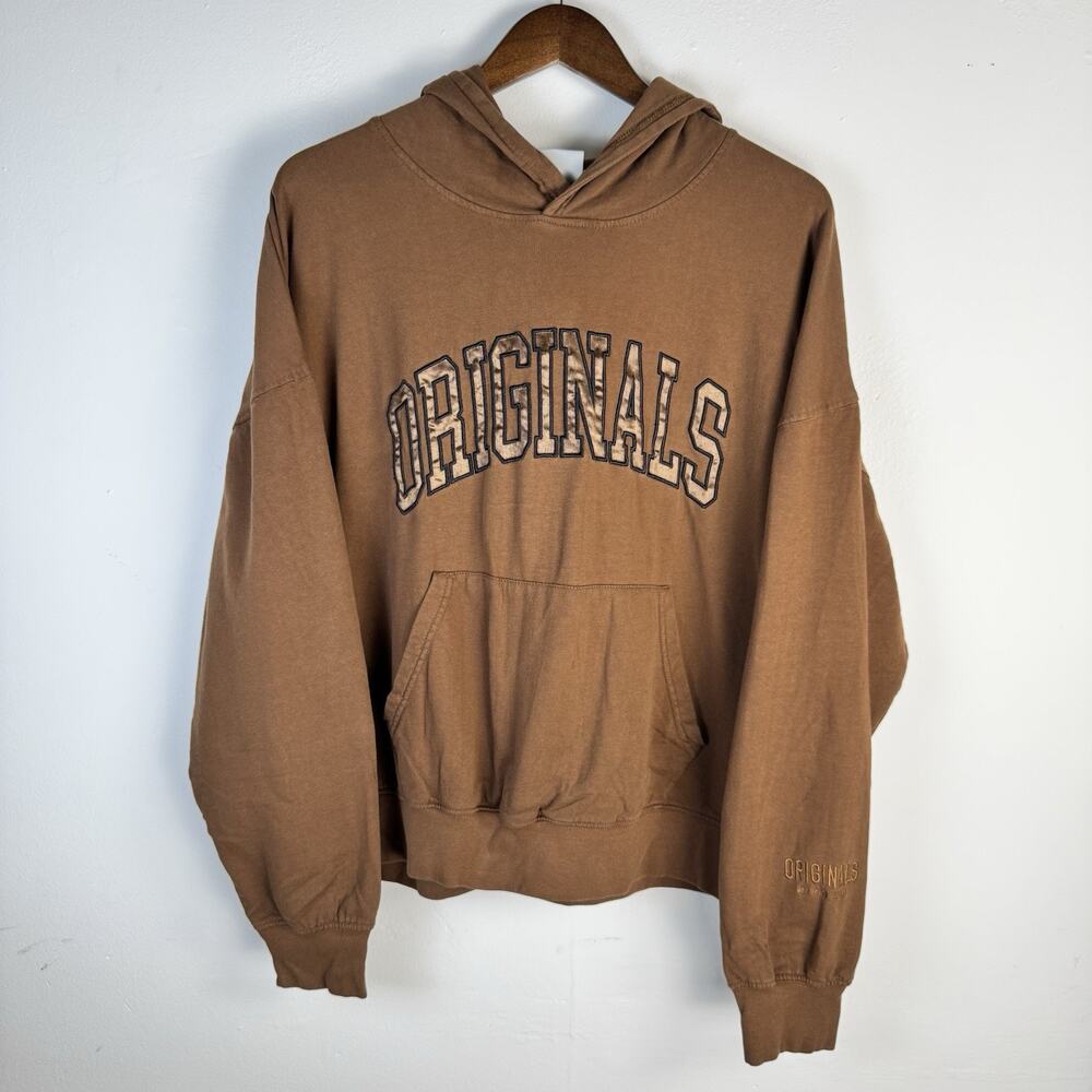 Brooklyn Cloth ORIGINALS HoodieBrown MED Oversized PulloverSweatshirt Streetwear